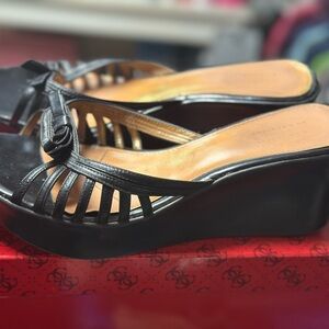 Stylish Black Wedge Sandals